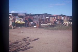 A typical scene from Knysna's squatter camps in the 1980s. Sadly, there are still some homes that look like these.